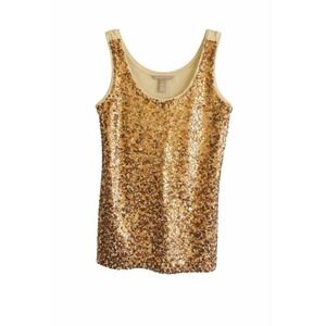 Banana Republic Gold Sequin Tank Top – Size XS